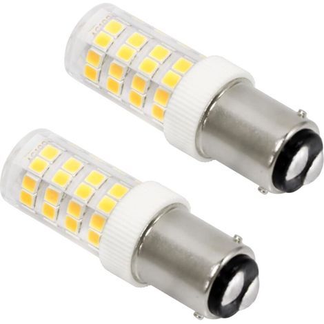5W LED Ampoule Machine à Coudre B15d, 220-240V, 500LM Blanc Chaud 3000K, 40W Lampe Incandescence Équivalent, Non-Dimmable, Ampoule à Baïonnette B15 pour Machine à Coudre, Hotte Aspirante, 2 pièces [Cl (1/5)