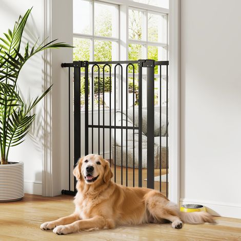 Cancello di sicurezza per cani, 76-104 cm, barriera senza foratura, cancelletto per scale (1/5)