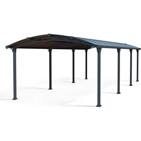 Arcadia Carport 8500 - Polycarbonate - L863 x W359 x H242 cm - Grey