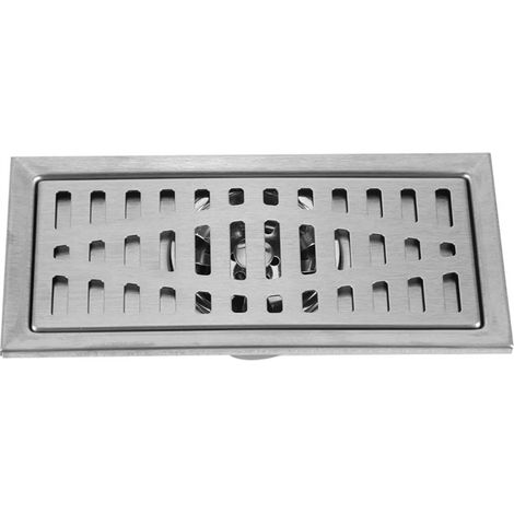 Siphon Sol 200x100mm Inox Grille, Pour salle bain jardin cuisine (1/5)