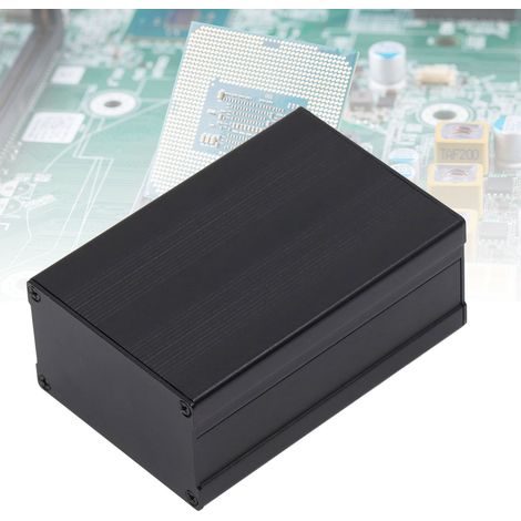 Boîtier de jonction électrique étanche en aluminium, type fendu pour bricolage, dimensions 46x76x110mm, couleur noire. (1/5)