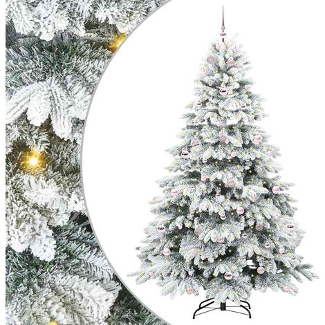 vidaXL Sapin de Noël artificiel avec 300 LED Blanc 210 cm PE et PVC (1/5)