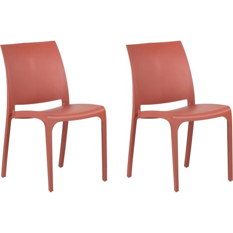 GLOUPIE Set 2 Sedie Volga In Polipropilene Rosso,54x46x81Cm,Peso 3,5Kg,Per Interno/Esterno,Made In Italy,Sedie Impilabili (1/5)