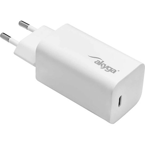 Akyga AK-CH-23 Chargeur USB 65 W 1x USB-C® Quick Charge 3.0, Power Delivery 3.0 blanc intérieure