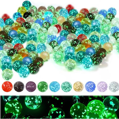 30 perline di vetro colorate fosforescenti, perline multicolore screziate da 16 mm, per progetti fai da te o decorazioni per la casa, piante, decorazioni d'interni
