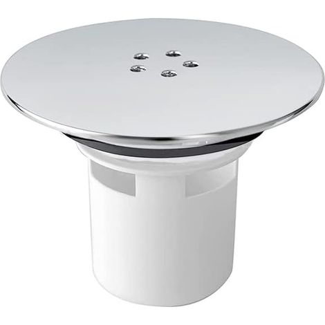 Bouchon de vidange de douche, couvercle de siphon de douche, couvercle de rechange pour siphon de douche, couvercle supérieur de 115 mm finition chromée/sortie de vidange de 90 mm, couvercle (1/5)