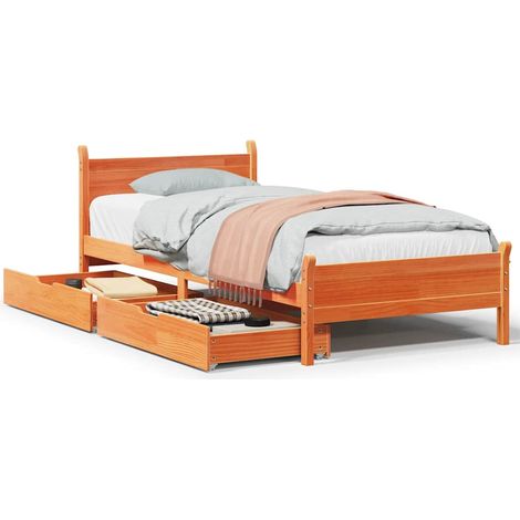 Maison Exclusive - Cama sin colchón madera maciza de pino marrón