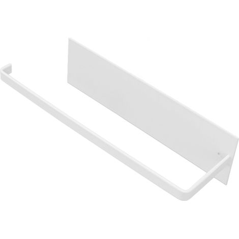 Porte-rouleau de papier essuie-tout élégant, simple et robuste, auto-adhésif, blanc, pour placard de cuisine ou de salle de bain. (1/5)