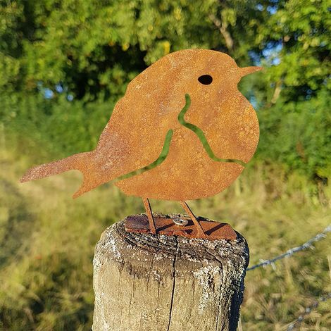 Silhouette décorative en forme d'oiseau, silhouette animale en métal, décoration de jardin et de cour, taille unique, peinture rouille (1/5)