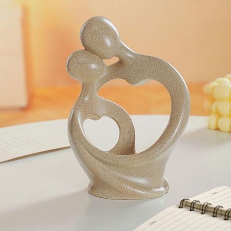 Statues en résine d'art de couple affectueux, figurines de baiser de câlin de couple, ornement de bureau en résine, sculptures d'anniversaire de mariage pour femmes et hommes, abstraites et créatives