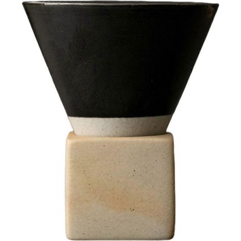 Retro Ceramic Coffee Cup Rough Pottery Tea Cup,Black-- (1/5)