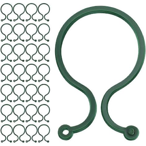 Supports pour plantes grimpantes en plastique vert, lot de 100, conçus pour un usage domestique. (1/5)