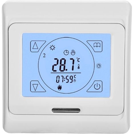 Digitaler programmierbarer Thermostat für elektrische Fußbodenheizung mit Touchscreen, Luft- und Bodensensoren (1/5)