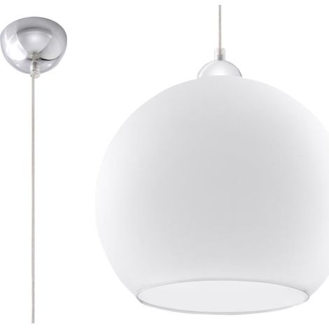 Pendelleuchten Ball Weiß 1xE27 30cm Stahl Sollux (1/2)