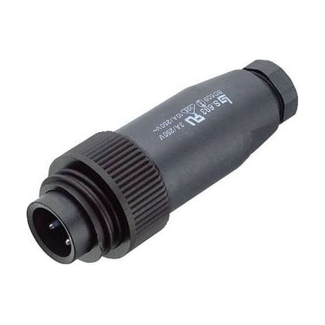 99-4221-00-04 COSSE CYLINDRIQUE MÂLE MÂLE, DROIT NOMBRE TOTAL DE PÔLES: 3 + PE SÉRIE (CONNECTEUR ROND): 693 1 PC(S)