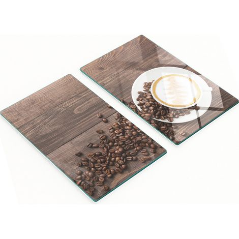 Eleganti e resistenti lavagne in vetro con stampa di chicchi di caffè, in legno, 2x30x52 cm (1/5)
