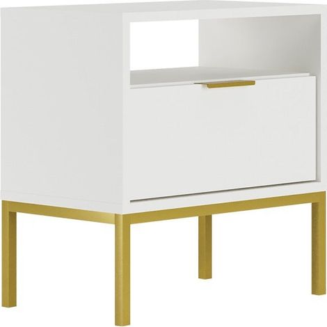 Comodino Seattle bianco 56,4cm (1/4)