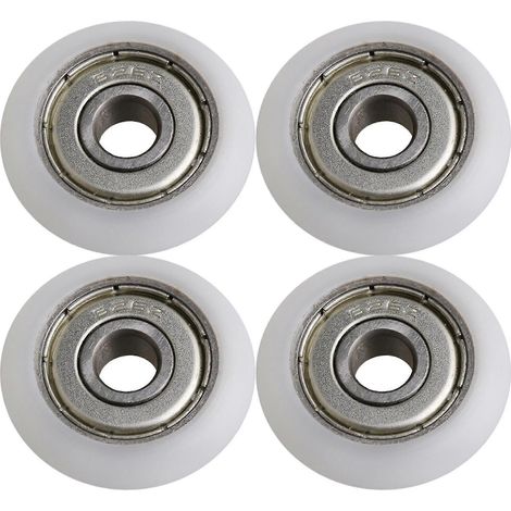 4x Poulie à roulement à billes en plastique blanc Engineering pour porte coulissante (1/3)