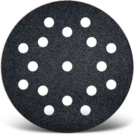 MENZER Black Disques abrasifs auto-agrippants, 125 mm, 17 trous, p. Ponceuses excentriques, Carbure de silicium (Lot de 25) G36 (1/5)