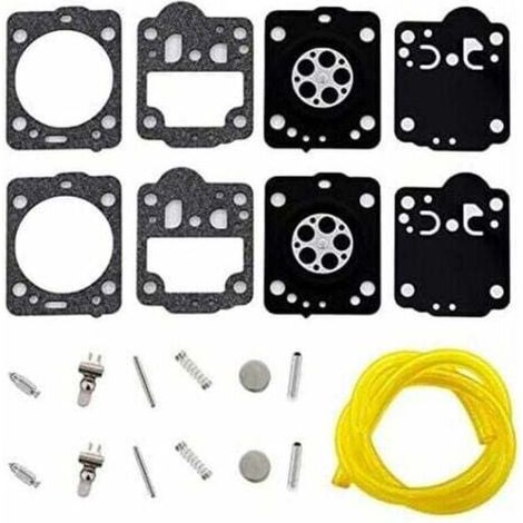 Ensemble de 2 membranes de carburateur, tuyau, kit réparation, compatible tronçonneuse Husqvarna 235 236 240 (1/4)