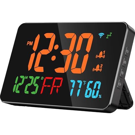Alarm Clock with WiFi Extra Large Letters Temperature and