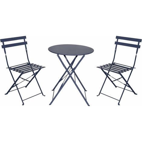 Marvin Set BISTROT Tavolo e Sedie Pieghevoli Tondo 60cm Da Giardino Balcone Terrazzo Patio Salvaspazio Lavanda