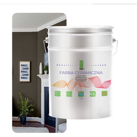 PITTURA MURALE IN CERAMICA LAVABILE GRIGIO QUARZO 10L PRODUTTORE (1/5)