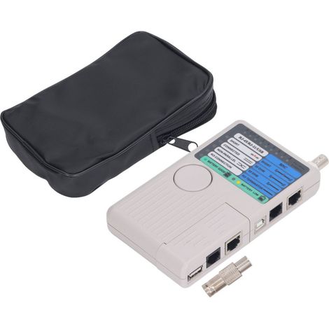 Testeur de câbles à distance 4 en 1, module détachable à réponse rapide, compatible avec les câbles réseau, téléphonique, BNC, USB, RJ11 et RJ45, et coaxial (mesure de 90 m). (1/5)