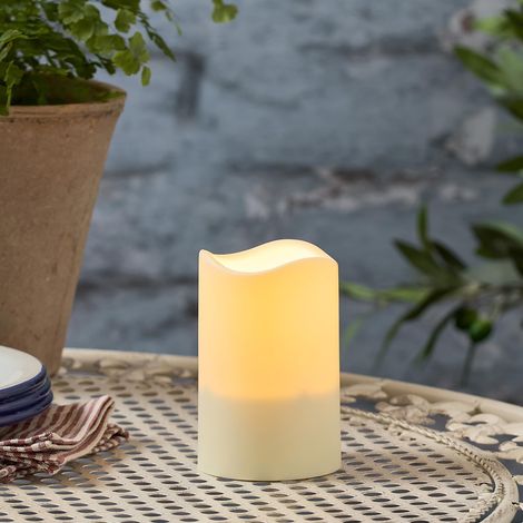 Lights4fun Bougie Solaire LED 11 cm pour l'Extérieur Bougie Solaire Étanche Décoration Jardin (1/4)