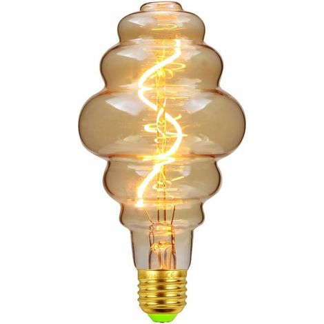 Lampadine LED vintage dimmerabili da 4W - Forma irregolare, 220/240V - Attacco E27 - Lampadina decorativa antica (tipo alveare) KLB-AquaForge (1/4)