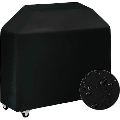 Gaskochfeld-Abdeckhaube, wasserdichte Oxford-Abdeckung zum Schutz des Grills (145x61x117cm) - Schwarz