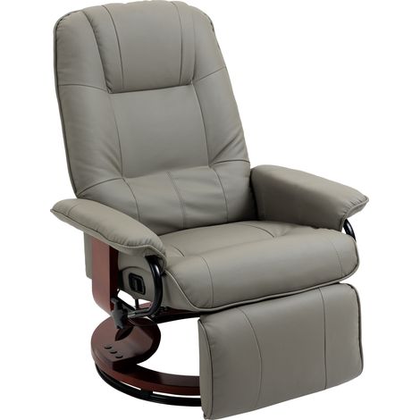 Fauteuil relax électrique inclinable 145°, fonction repose-pieds, simili cuir gris, 78 x 87 x 100 cm (1/5)