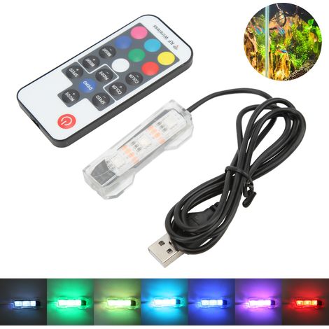 Lampe d'Aquarium USB Télécommandée à Distance avec Éclairage Multicolore pour Aquariums Hexagonaux et Cubiques de Taille Moyenne et Petite - AUTRES (1/5)