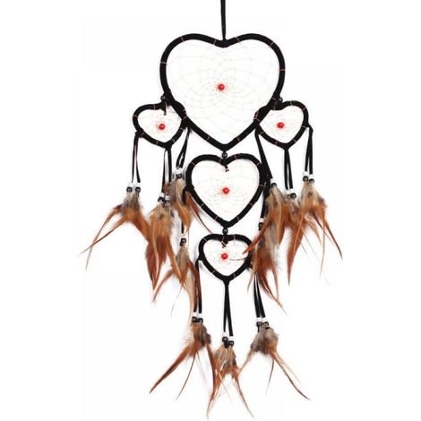 Dream Catcher - Wall Decor Handmade with Black Feather and Crystal Stone - for Bedroom Nursery Living Room - 1 Piece (1/3)