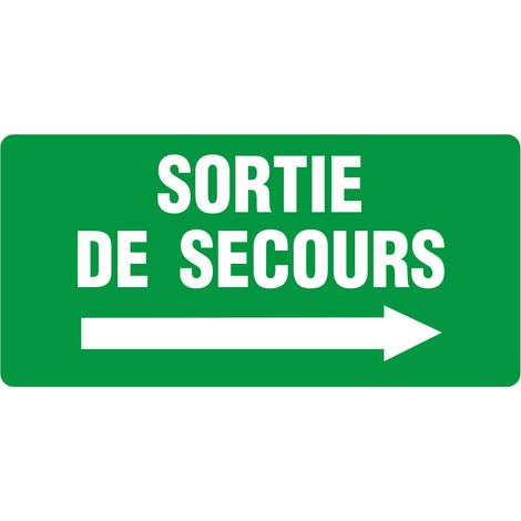 Panneau Sortie de secours à droite - Rigide 960x480mm - 4000039