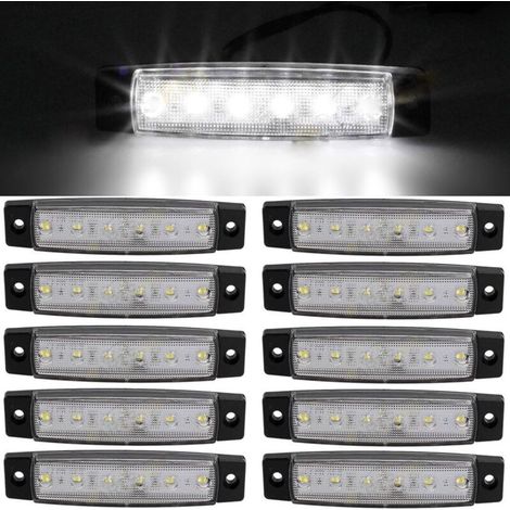 10pcs 3.8" 6 LED Side 12V LED Marker Trailer Clearance Lights for Truck, Marker Light Amber, Rear Side Marker Light, Truck Cab Clearance Lights, RV Convoy