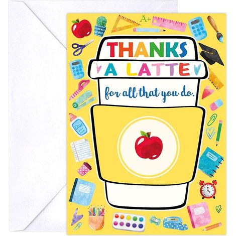 Lot de 10 porte-cartes cadeaux pour enseignants, avec enveloppes, pour remercier les enseignants. (1/5)