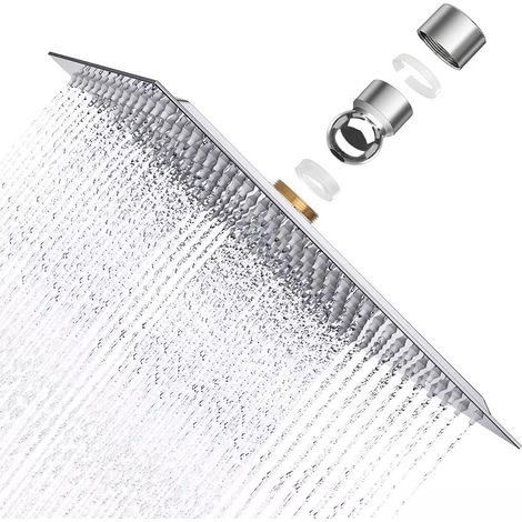 Pommeau de Douche Pommeaux Fixes pour Douche Carré 304 Acier Inoxydable, 8 Pouce Ultra-Mince Injecteur de Douche (20 cm) (1/5)