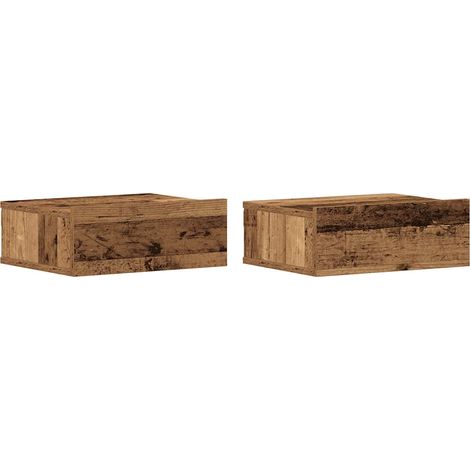 Maison Exclusive - Comodini Pensili 2pz Legno Antico 40x32x15 cm Legno Multistrato