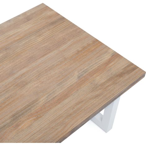 Mesa de centro iCub Big Wood ECO 60x100x43cm blanca madera efecto vintage estilo industrial