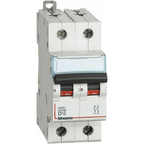 Interruttore Magnetotermico Btdin60 2P Curva C- In 63A ( Bticino Cod. Fn82D16 ) (1/2)
