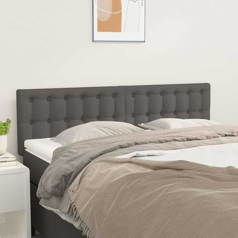 vidaXL Têtes de lit Gris 144x5x78/88 cm Similicuir (1/5)