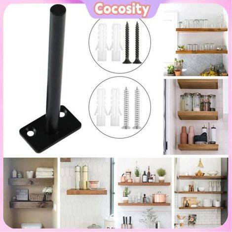 4 PCS STAGEMENT FLOCTANT INvisible support de montage mural rond Support support du support de plateau flottant en fer 2 trous (1/4)