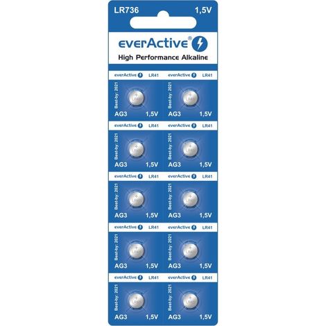Mini alkaline batteries everActive G3 LR736 LR41 10 pcs