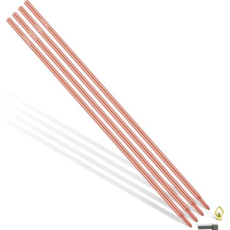 Tige de terre profonde Ø 20 mm en acier au carbone, revêtement cuivre rouge 0,2 mm avec pince 1 m, 3 m, 4 m (SET 4 m Ø20, 4 x 1000 mm) (1/5)