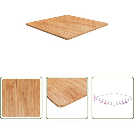 vidaXL Tablero de mesa cuadrado madera roble marrón claro 60x60x1,5 cm (1/5)