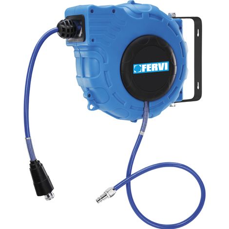 Avvolgitubo aria compressa tubo 15mt automatico fissaggio a parete Fervi 0481/15 (1/3)