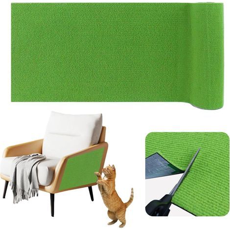 selbstklebende Katzenkratzmatte, strapazierfähiger Filz, zum Schutz von Sofa und Wand, 40 cm x 2 m, Grün (1/5)