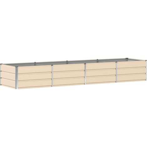 Jardinera Marfil 320 x 80 x 45 cm Acero vidaXL