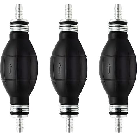 3 Pompes à Carburant Manuelles, Embout 8mm, Caoutchouc et Alliage, Transfert Essence Diesel Eau, Pour Moto Bateau Jardinage (1/5)